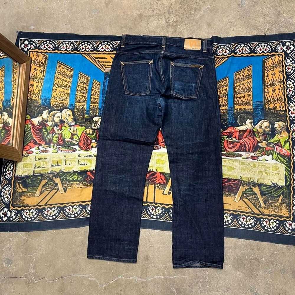Blue Nudie jeans sleepy sixteen fit deep blue wash rinse 100% cotton Size 30x30